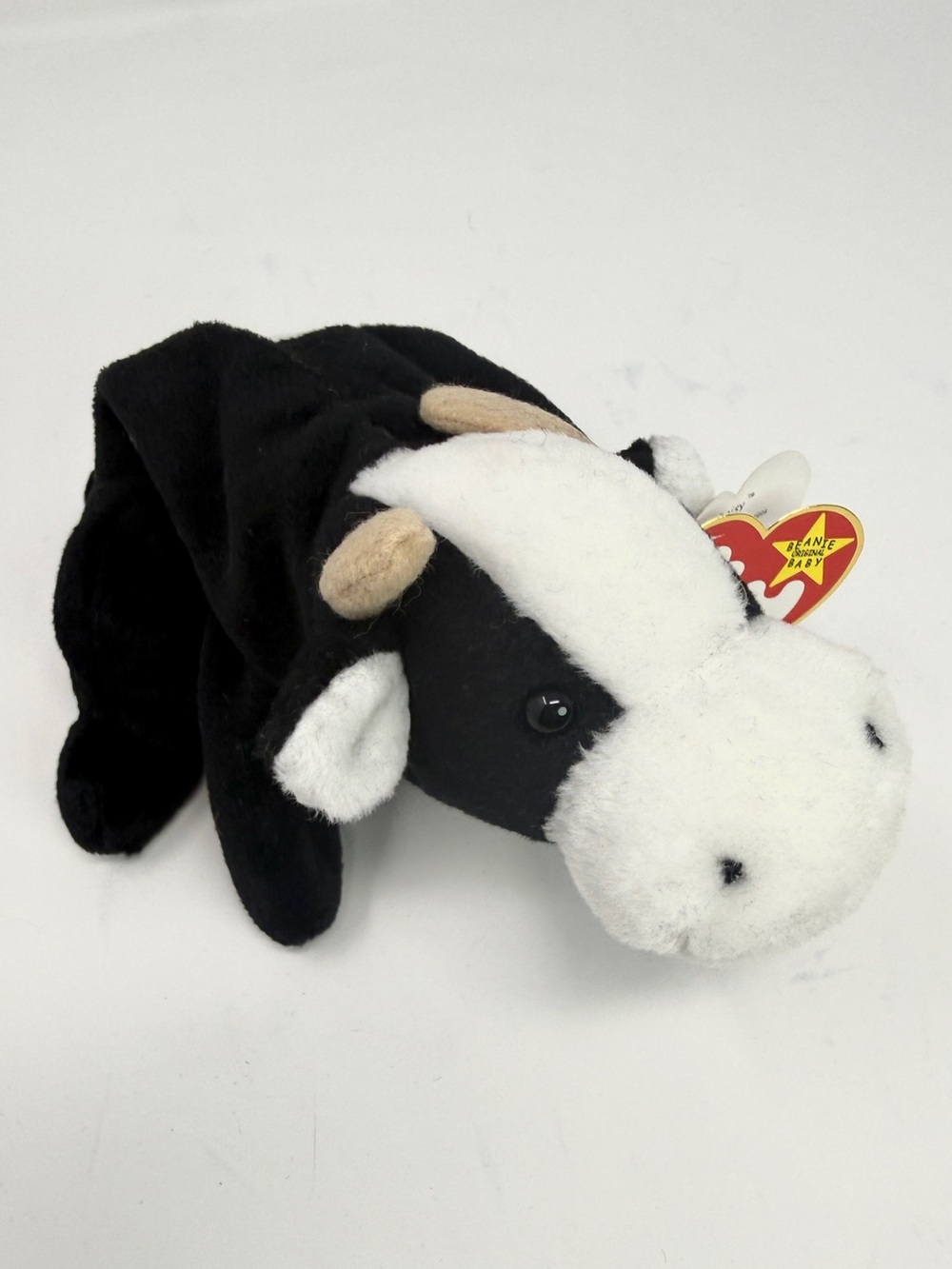 TY Vintage 1993 Daisy the Black and White Cow Beanie Babies Collection Plush Cow